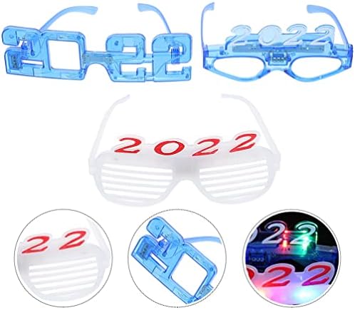 Bestoyard 6 PCS משקפי LED מדליקים משקפיים 2022 משקפי מסיבה זוהרים למסיבת חגיגת ראש השנה