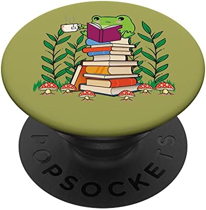 CottageCore Asthetic Kawaii קריאת צפרדע ספר תולעת ספרים Popsockets Popgrip הניתן להחלפה