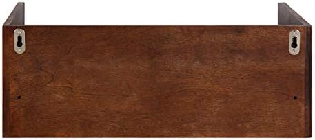 קייט ולורל קיט שולחן צד מדף קיר צף מודרני עם מגירה, 18 איקס 12 איקס 6.5, אגוז