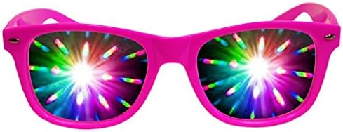 זיקוקין פריזמה עקיפה ורוד פלסטיק משקפיים-עבור לייזר מראה, רייבס-לייזר-משקפיים