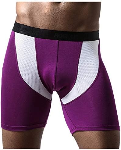בוקסר לגברים תקצירים כיס כדורי רגל ארוך כיס צבע מוצק מכנסי ספורט רכים נמתחים קצרים תחתונים תחתונים של גברים תחתונים לגברים