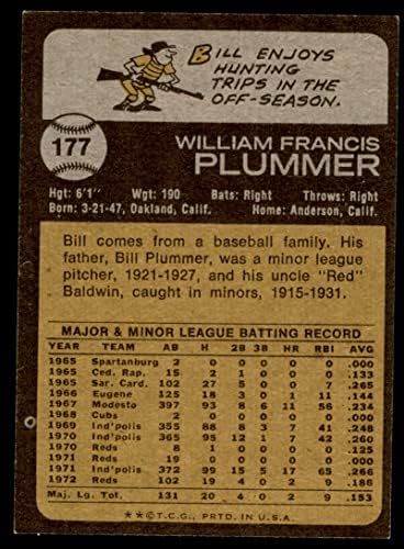 1973 Topps 177 Bill Plummer Cincinnati Reds Ex/MT+ Reds
