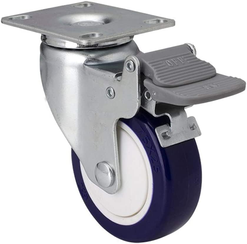 מורים גלגלים צלחת גלגלים ריהוט גלגלים 25 ''/3 אינץ '/100 ממ עם בלם גלגלי TPU שקטים