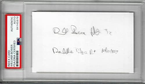 ויליאם ביל באוור חתום כרטיס אינדקס PSA DNA 84145978 WWII DOOLITTLE RAIDER