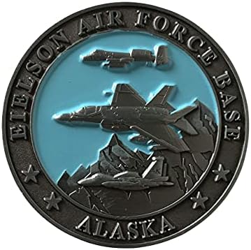 חיל האוויר של ארצות הברית איילסון בסיס חיל האוויר AFB AFB Alase Challing Coin ו- Blue Velvet Box