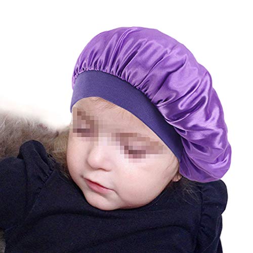 2 יחידות ילדים סאטן שינה כובעי ראש כיסוי מצנפת עם גומייה שיער טיפול כובע לילה כובע עבור תינוק פעוט בני נוער