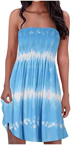 שמלת קיץ לנשים ללא שרוולים מזדמנים מחוץ לכתף בוהו פרחוני שמלות מיני מסיבת חוף צינור צינור עליון.