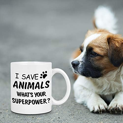 מתנות טק וטרינר-אני מציל בעלי חיים מה ספל הקפה של מעצמת העל שלך-המתנה הטובה ביותר לנשים-מתנות למאהב כלבים - מתנות מצחיקות לווטרינר, עוזר,
