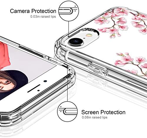 CASEIO iPhone SE 2022 Case, iPhone SE 2020 מארז, מארז אייפון 8, מארז iPhone 7 עם מגן מסך, כיסוי TPU ברור עם עיצובים אופנה לנשים בנות,