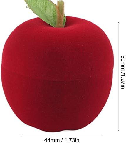 GFRGFH טבעת נוהרה קופסת מתנה אדומה בצורת תפוח עגילים ניידים טבעות טבעות תכשיטים מארז אחסון לשרשראות, צמידים, טבעות, עגילים