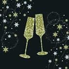נייר חד פעמי מסיבת מפיות, ארוחת ערב גודל, חדש שנים, שמפניה משקפיים,