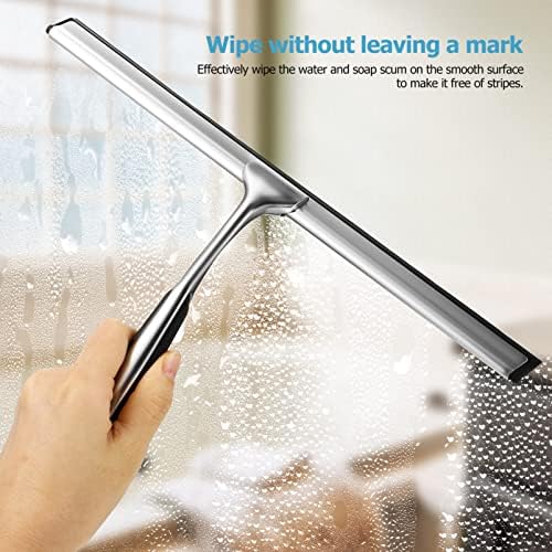 Bestonzon Window מנקה חלונות מנקה כל המטרה למטרות מקלחת לדלתות זכוכית מקלחת, מגב מסך מקלחת עם רצועת החלפה ומנקה לרכב מכוניות דבק עצמי