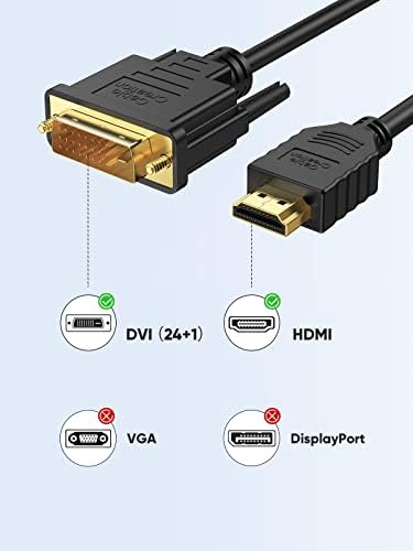 צרור - 2 פריטים: DVI ל- HDMI כבל 5ft + USB C ל- VGA HDMI DVI מתאם