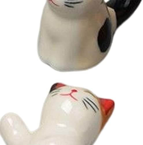 Leefasy 6x מקסים מקסים חתול מקלות מקלות עמדת מנוחה סגנון סיני מיני פסלון הבית קישוט שולחן שולחן תפאורה מחזיק מזלג לבתי קפה