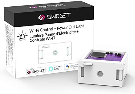 SWIDGET POUTROUT LIGHT + ENSERT WI -FI - עובד עם חנויות ומתגי SWIDGET כדי לספק תאורת חירום בהפסקת חשמל, סוללות שלא נדרשות. עקוב אחר הכוח