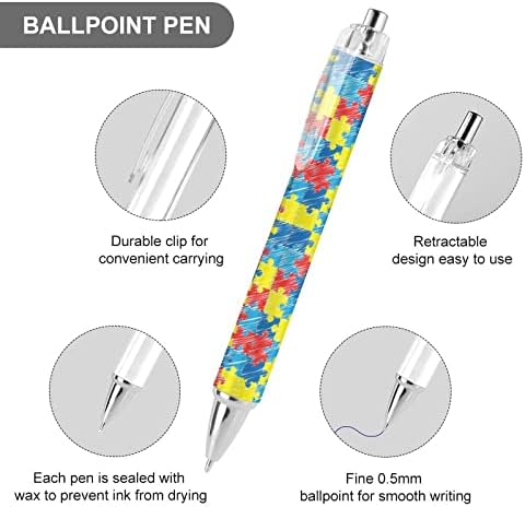 צבע אוטיזם מודעות לפאזל כדורי עט עט נשלף עטים לגברים מתנה משרד נשים 2 מחשבים