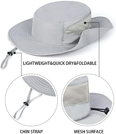 Zylioos כובעי UV בוניה קטנים, כובע שמש דג יבש מהיר, כובעי טיול מעט קירור עם רצועה