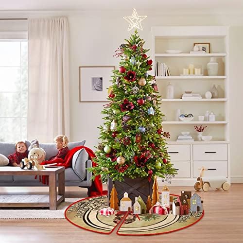 עץ חג המולד חצאית ויקטוריאנית צרפתית חווה לחג המולד של חג המולד קישוטי חג המולד מחצלת עץ וינטג 'סנטה קלאוס חג המולד עץ עץ קישוטי חג המולד
