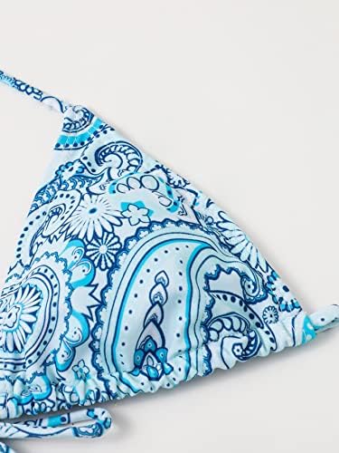 סולי האקס נשים פרחוני הדפסת ביקיני סטי הלטר עניבת צד משולש סקסי בגדי ים
