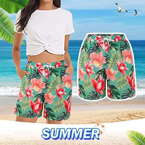 מכנסיים קצרים לנשים לקיץ טרקלין נוח מזדמן בצבע טהור מכנסי חוף קצרים רחבים מותניים גבוהים מכנסיים קצרים טניס גולף יוגה מכנסיים קצרים