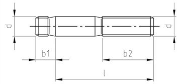 DIN 938 חתיכים מטריים, M5X70 ממ אורך נומינלי, מרכז רגיל, A4 נירוסטה