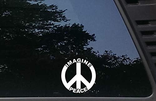 High Viz INC דמיין שלום עם סימן שלום - 3 3/4 X 3 3/4 Die Cut Cut Vinyl מדבקות למכוניות, משאיות, חלונות, סירות, ארגזי כלים וכו 'שלא מודפסים!