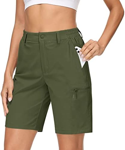 מכנסי מטען לנשים Tacvasen מכנסיים קצרים מהיר אימון יבש אימון טיול מכנסיים מרובי כיסים