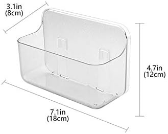 ZZXXC עם כוס יניקה חזקה מדף מקלחת ברור, פלסטיק אמבטיה ללא קיר קידוח מדפי אחסון מארגן