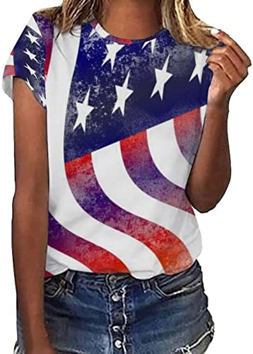 יוחוטין ברדס 4 של חולצות יולי נשים דגל דגל אמריקה מזדמן