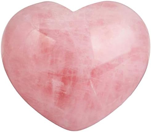 Sharvgun קוורץ ורד מדיטציה של אבן לב ליטותרפיה, קישוט לב רייקי לריפוי גבישים טבעיים אנטי לחץ, סט של 2