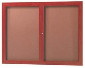מוצרי ארקו ארקו 2 דלת מסגרת עץ מראה, דובדבן סגור לוח מודעות-48 ואקס 36 ח