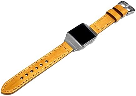 רצועת עור מקורית מוברשת זהב תואמת צמיד פס יוקרה של שעון חכם Fitbit