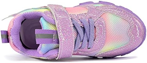 בנות סניקרס אלזה נסיכת נעלי ספורט נעלי ריצה החלקה סקוטש קל משקל רשת וו ולולאה להחליק על קשת מזדמן הליכה נעליים עבור בנות