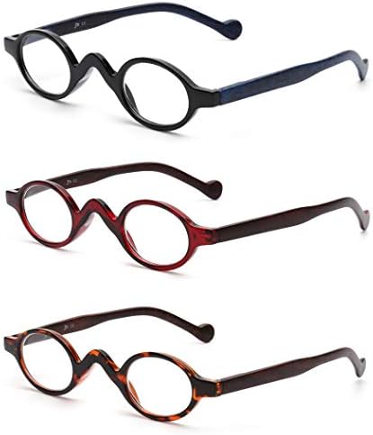 3 חבילה קטן סגלגל קריאת משקפיים בציר אביב ציר משקפיים עבור קורא נשים