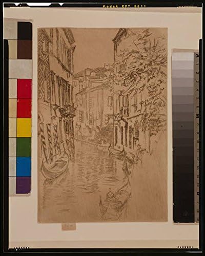 צילום היסטורי -פינדס: תעלה שקטה, גונדולס, ונציה, איטליה, 1886, ג'יימס מקניל וויסלר