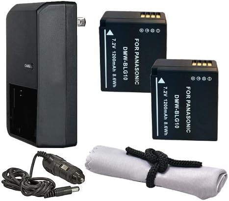סוללות 'אינטליגנטיות' בעלות קיבולת גבוהה התואמות את Panasonic Lumix DMC-GX85 + AC/DC מטען נסיעות