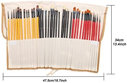 Liruxun 38 יחידות מברשות צבע מברשות סינטטיות שיער טבעי סינטטי עם ציוד אמנות מארז מברשת צבעי מים ומברשת צבע שמן