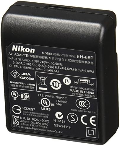 Nikon EH-68P AC מתאם/מטען עבור Nikon Coolpix S8100, S80, P100, S8000, S6000, S4000 ו- S3000 מצלמות דיגיטליות