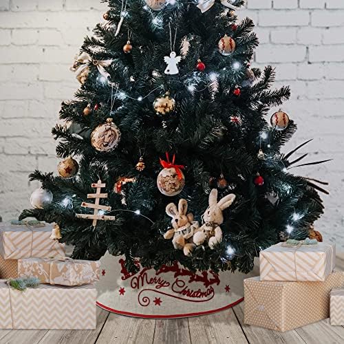 כיסוי בסיס עץ חג המולד עם עיצוב רכיבה על מזחלת, צווארון עצים ככיסוי בסיס לעצי חג המולד, חצאיות לעצים מלאכותיים, חצאית עץ חג המולד כפרי