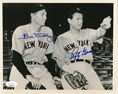 ביל דיקי/שמאלי גומז וינטג '8x10 B/W תמונה ניו יורק ענקים JSA - תמונות MLB עם חתימה