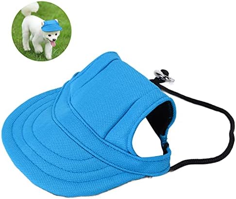 כובע ספורט חיית מחמד מתכוונן, כובע שמש כלב חמוד הגנה מפני שמש נושמת עמידה עם חורי אוזניים לחוץ