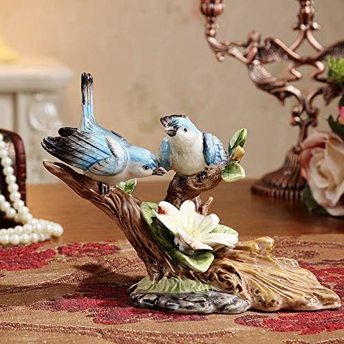 חובבי ציפורי חרסינה של ZCMEB קרמיקה בעבודת יד זוג ציפור ציפורית מתנת מלאכה לחתונה מתנה לקישוט יום האהבה