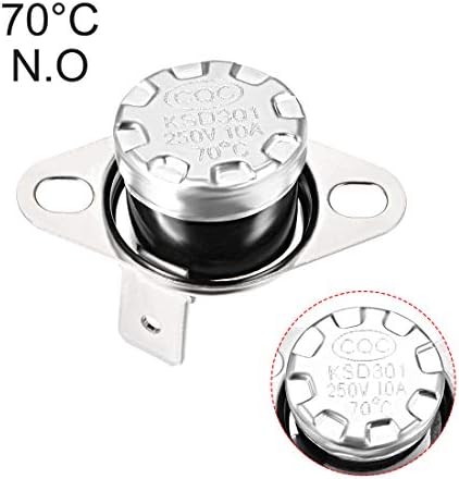 uxcell ksd301 תרמוסטט 70 ° C/158 ° F 10a פתוח בדרך כלל N.O להתאים מתג טמפרטורת דיסק SNAP עבור יצרנית קפה לתנור מיקרוגל 5 יחידות