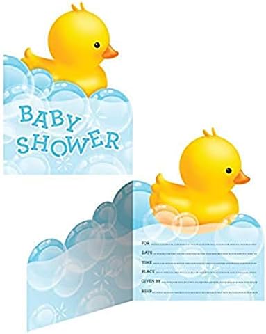המרה יצירתית 897058 הזמנות למקלחת לתינוקות ברווז ברווז, כל רב צבעוני