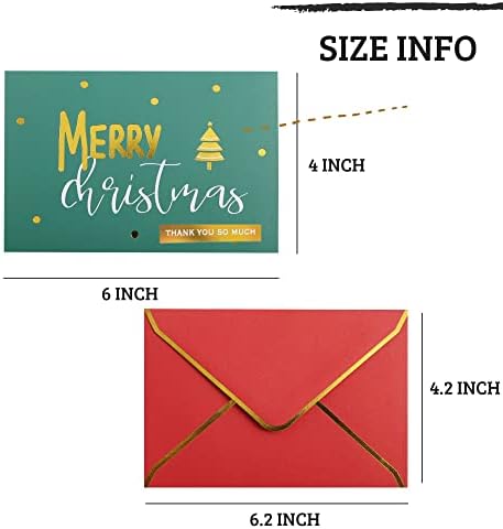 עיצוב ווינו כרטיסי חג מולד שמח באגרוף עם מעטפות - 24 PK - כרטיסי חג מולד שונים בגודל 4x6 אינץ