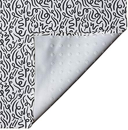 Ambesonne Abstract Art Yoga Matel Coolel, חתיכות מינימליסטיות של פסים נייר קווים מעוקלים ארט דקו השראה, כיסוי כרית אימון פילאטיס סופג