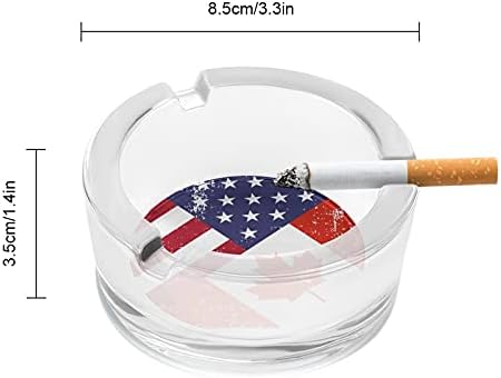 רטרו אמריקה קנדה דגל מודרני מגש אפר עגול עגול סיגריות דקורטיביות ניידות מחזיק מאפרה למשרד ביתי