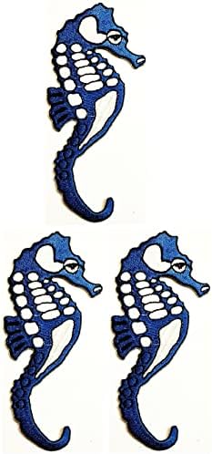 קליינפלוס 3 יחידות. סוסון ים חמוד ים סוס קריקטורה ברזל על תיקוני פעילויות רקום לוגו להלביש ג ' ינס מעילי כובעי תרמילי חולצות אביזרי עשה