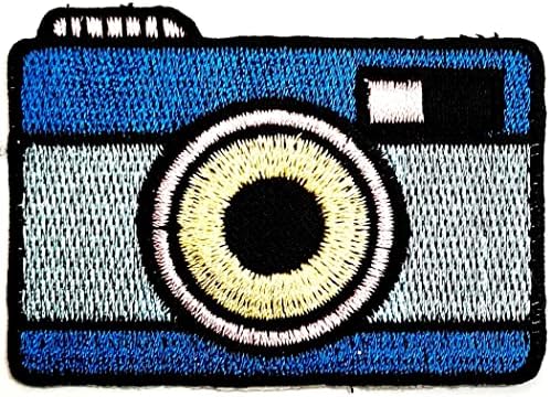 צילום מצלמה רקום ברזל על לתפור על תיקון אופנה אמנויות מצלמה כחול קריקטורה מדבקת תיקוני תלבושות להלביש ג ' ינס מעילי כובעי תרמילי חולצות