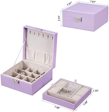 קופסת תכשיטים בוישום לנשים בנות, ארגון תכשיטים קופסא מתנות אידיאליות לנשים, נערות עגיל עגיל קופסאות תכשיטים עם מגש נשלף לטבעות עגילי שרשרת